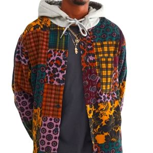 UO Patterned Cord Hooded Overshirt| New with Tags! Oversized
